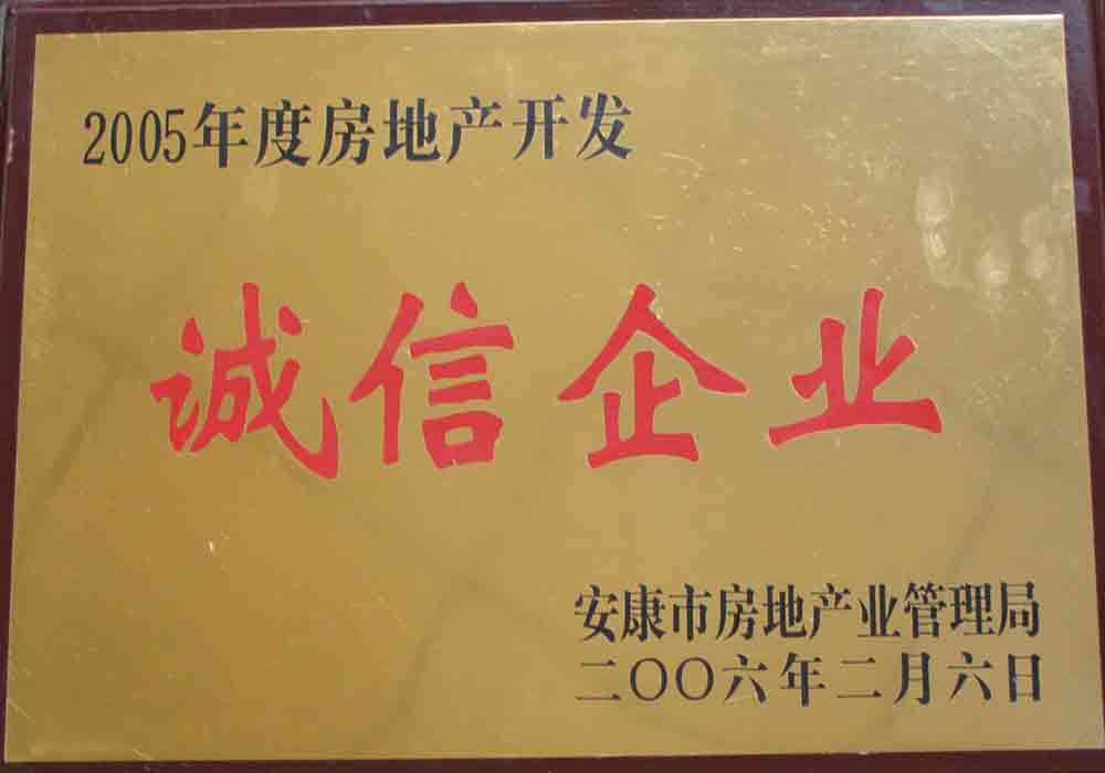 2005年度房地產(chǎn)開發(fā)誠(chéng)信企業(yè)